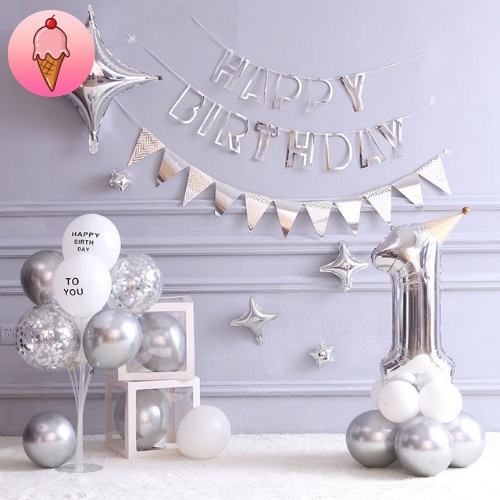 Dây Chữ Happy Birthday Ép Kim Ánh Kim Chữ Rỗng Trang Trí Sinh Nhật - Kem Shop K11