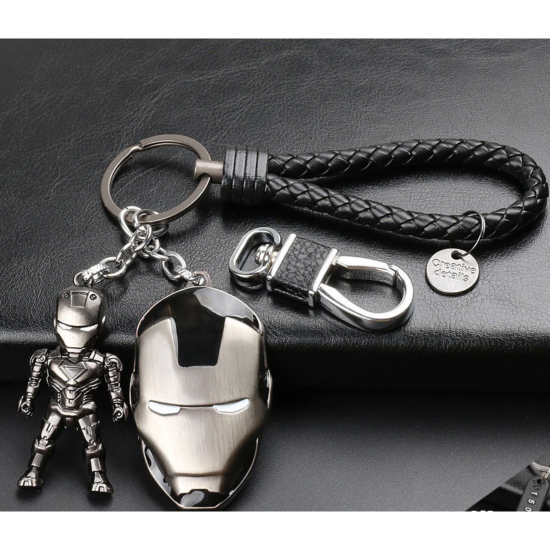 Móc Khóa IRONMAN Avengers Màu Bạc Cao Cấp- Móc Khóa Hình Siêu Anh Hùng Thép Titan Không Gỉ -IRONMAN Avenger
