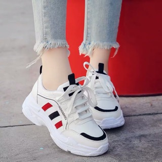Giày thể thao nữ ulzzang sọc đỏ đen