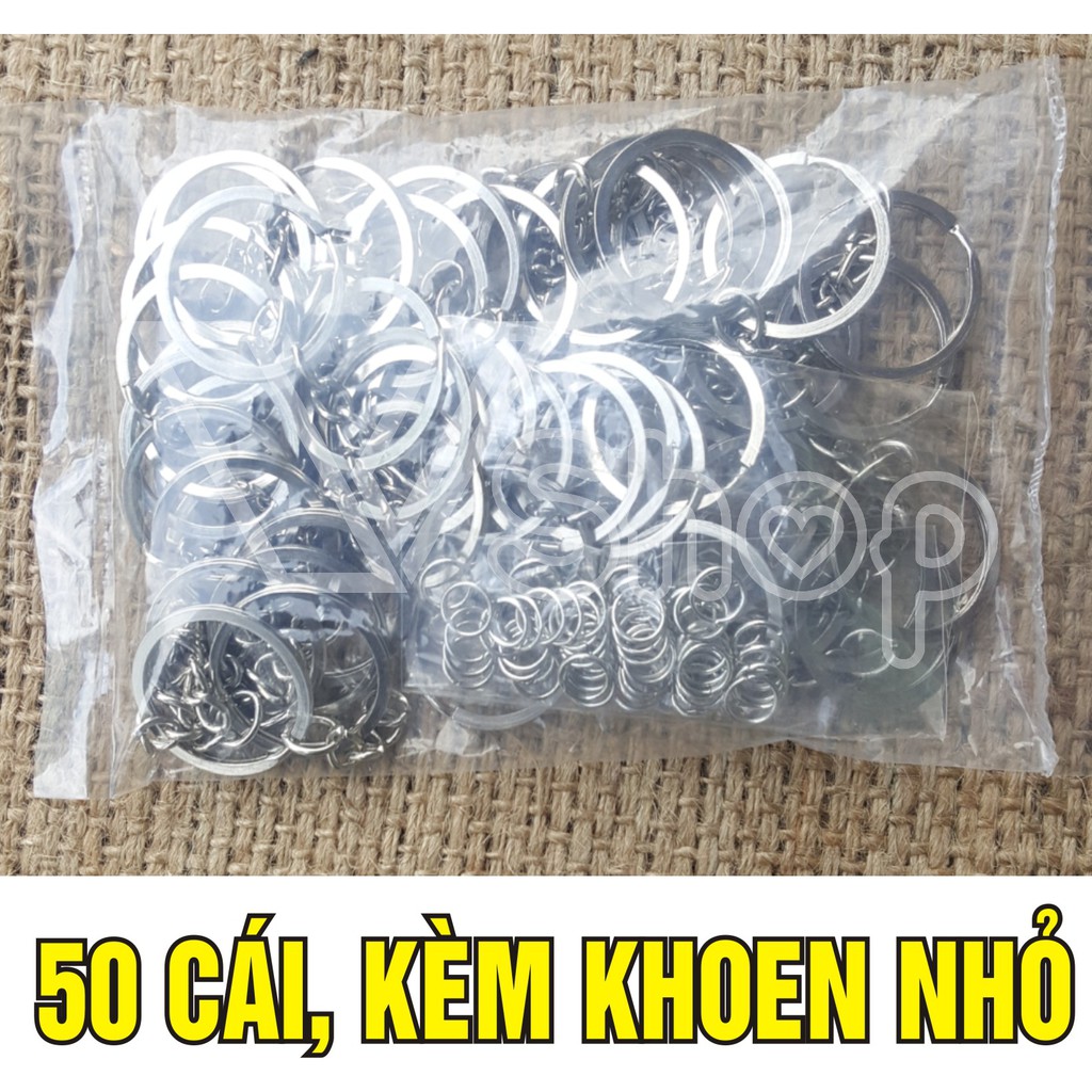 Khoen tròn, móc đeo chìa khóa, vật liệu handmade. Gói 50 cái