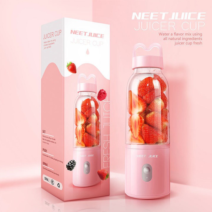 Máy xay sinh tố cầm tay meet juice  xay cực nhanh lưỡi dao 4 lưỡi chống gỉ bảo hành 6 tháng