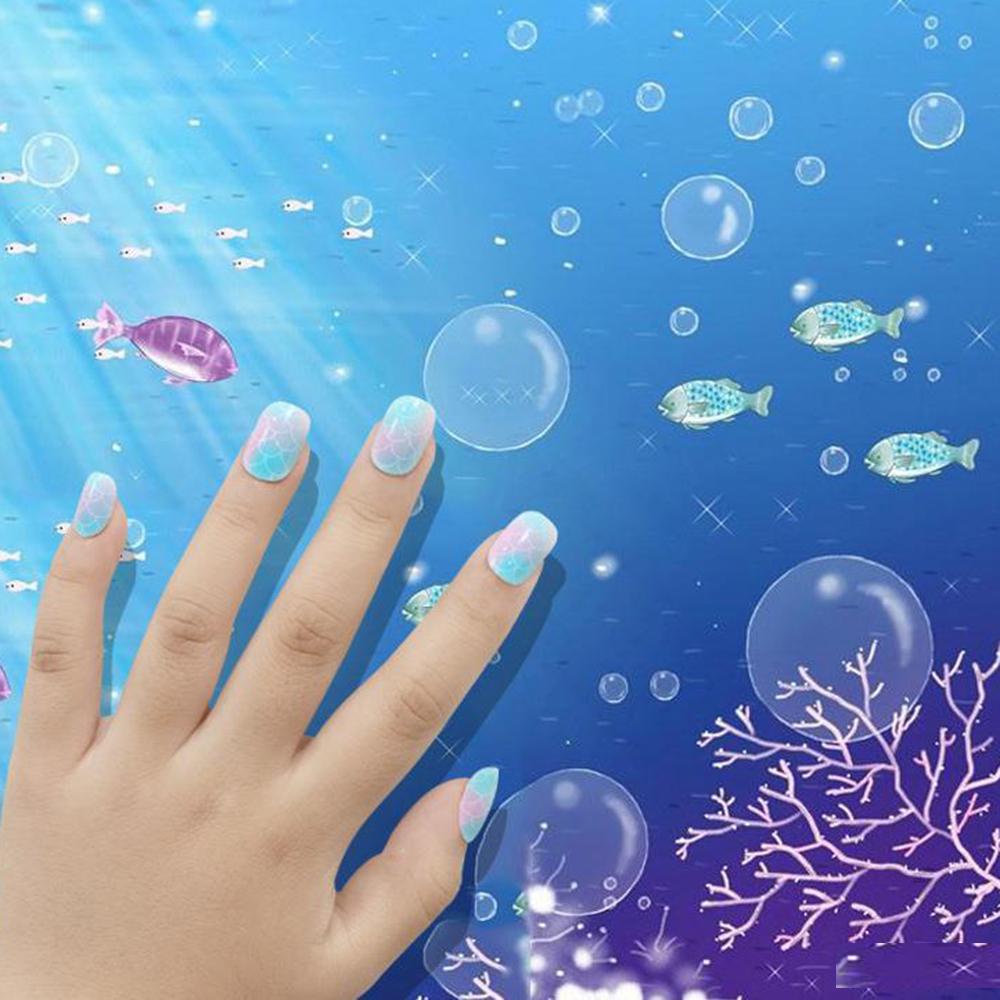 Móng Tay Giả Che Phủ Toàn Diện Màu Kẹo Ngọt Dành Cho Trẻ Em