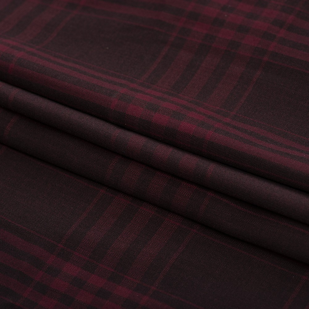 Áo Sơ Mi Nam Công Sở Trung Niên Anton Somianton Đỏ Đô Dài Tay Họa Tiết Kẻ Caro Vải Sợi Tre - AC123