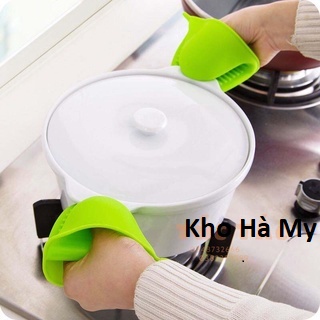 Nhấc nồi chịu nhiệt , Bộ 2 miếng nhấc xoong nồi chống trơn trượt chịu nhiệt Silicon  (set 1 đôi)