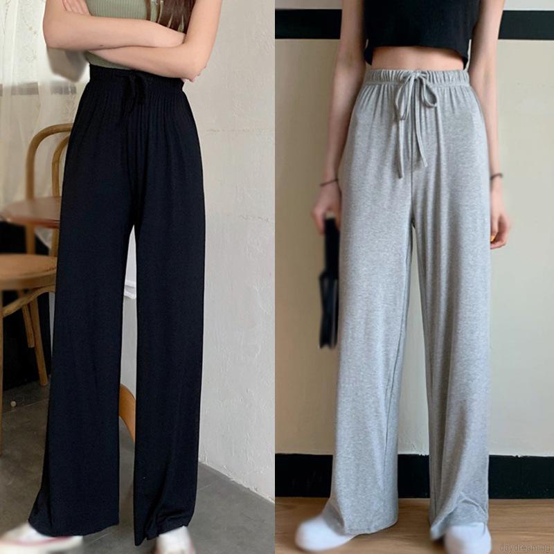 Quần dài ống rộng lưng cao thời trang dành cho nữ
