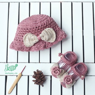 Mũ giày hồng nơ - Mũ mùa hè cho bé - Made By Bunny