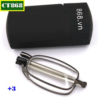 Kính gập 868 màu xám tròng lão 3 độ, kính lão gọng xếp