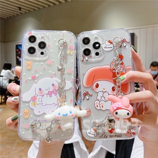 Ốp Điện Thoại Dẻo Họa Tiết Hoạt Hình Cinnamoroll My Melody Kèm Vòng Tay Cho iPhone 12 Mini 12 Pro Max 11 Pro Max X XS XR XSMax 8 7 6 6s Plus SE 2020