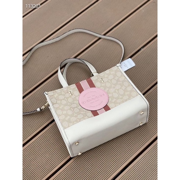 Túi tote nữ Coach Demspey sọc size 30 4113