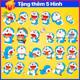 Bộ 35 Sticker Doremon - Hình Dán Mèo Doreamon Trang Trí Mũ Bảo Hiểm Điện Thoại Xe Máy - Chống Thấm Nước