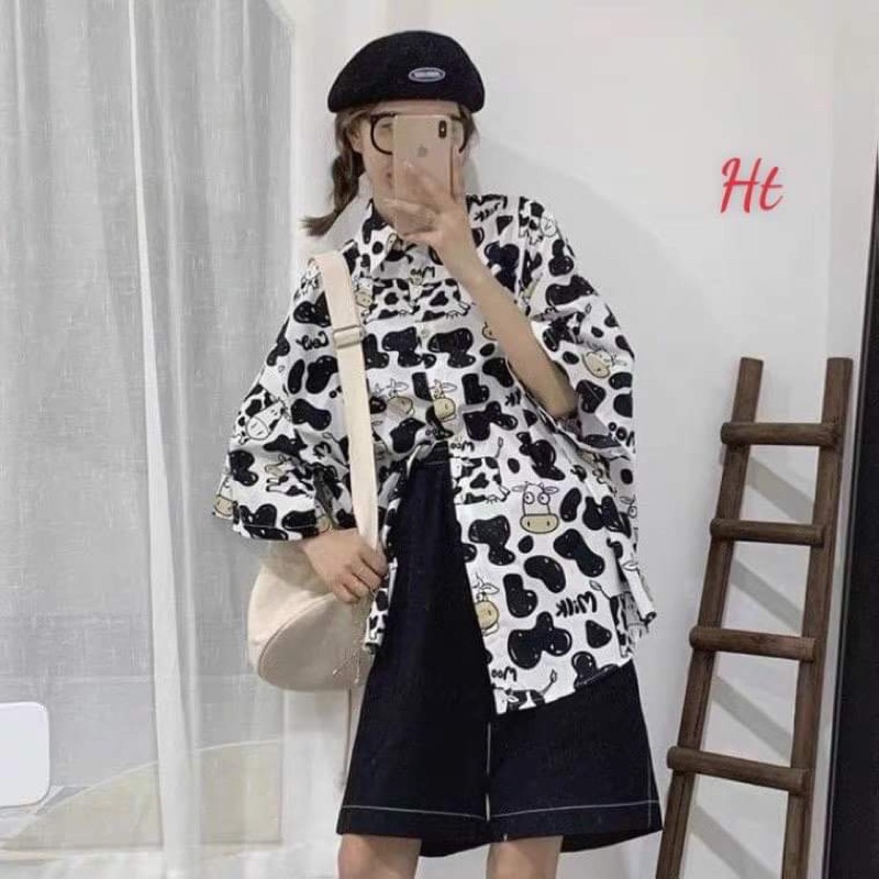 Áo sơ mi bò sữa mo HT12