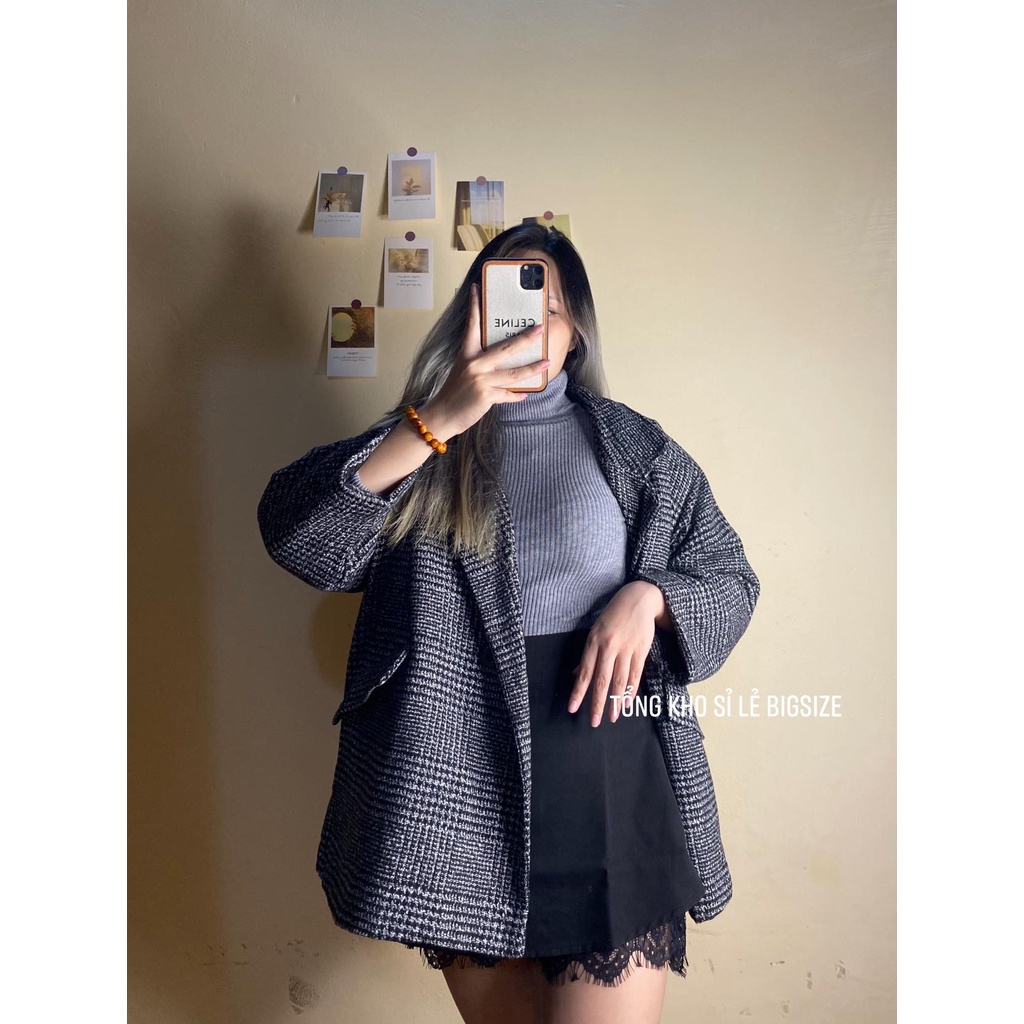 Áo khoác dạ caro bigsize