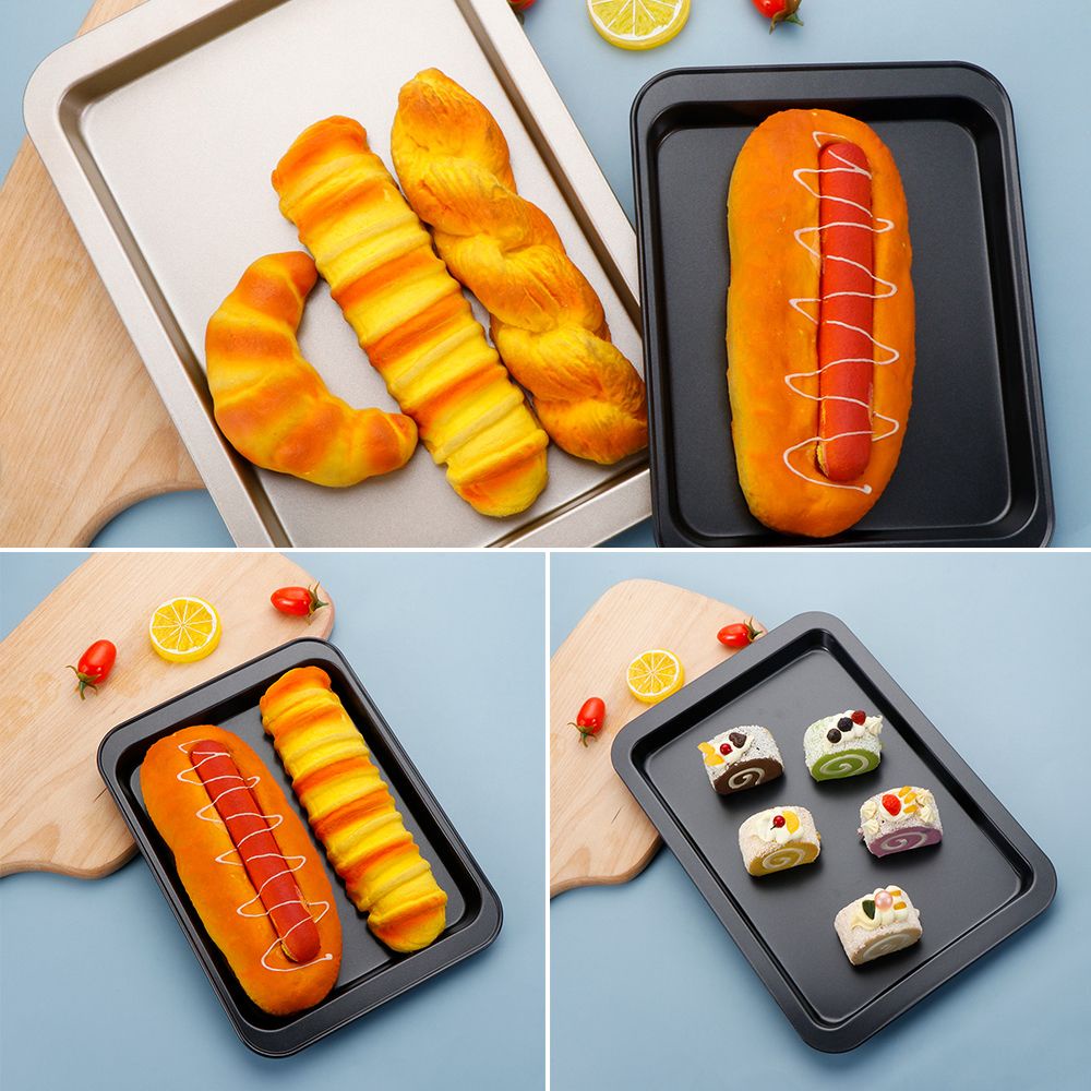 Khay Nướng Bánh Pizza Hình Chữ Nhật Bằng Thép Carbon Không Dính Nhiều Màu Sắc