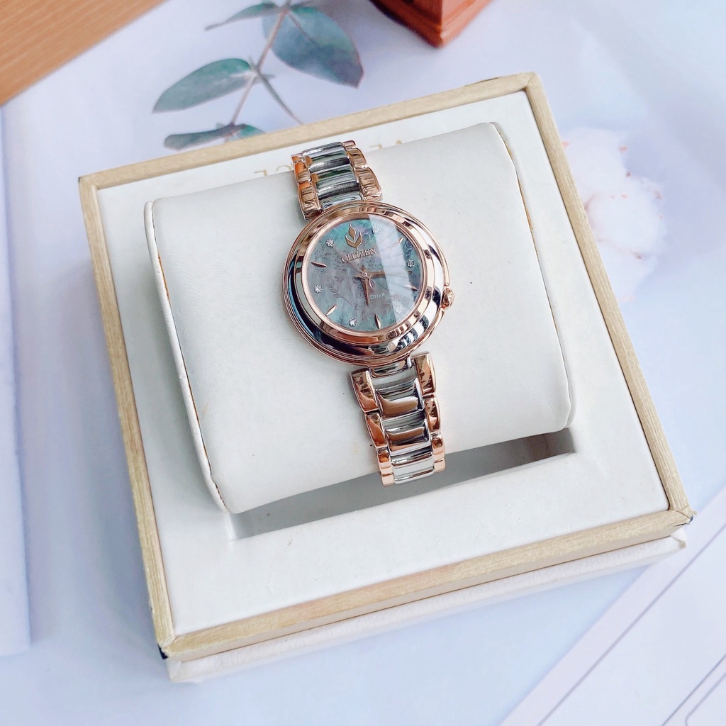 Đồng Hồ Nữ CITIZEN EM0586-51Y Chính Hãng Tặng Dây Da Cao Cấp