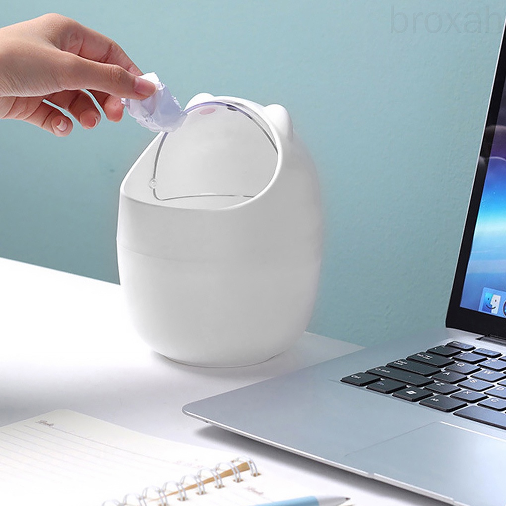 Thùng rác mini dễ thương để bàn có nắp lật W&amp;G (không đi kèm miếng dán)