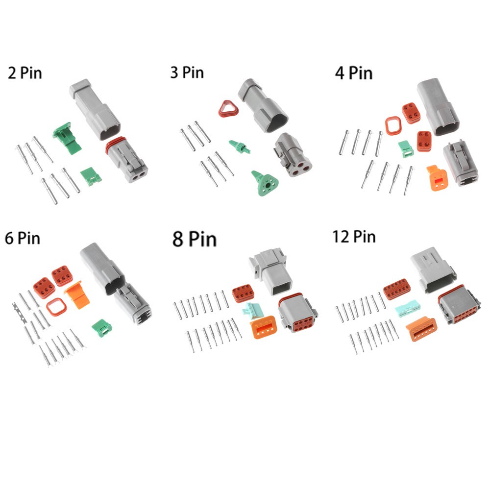 Set đầu nối dây điện chống thấm nước Dt06 / 04 2 / 3 / 4 / 6 / 8 / 12 chấu cho xe hơi / xe tải / xe máy