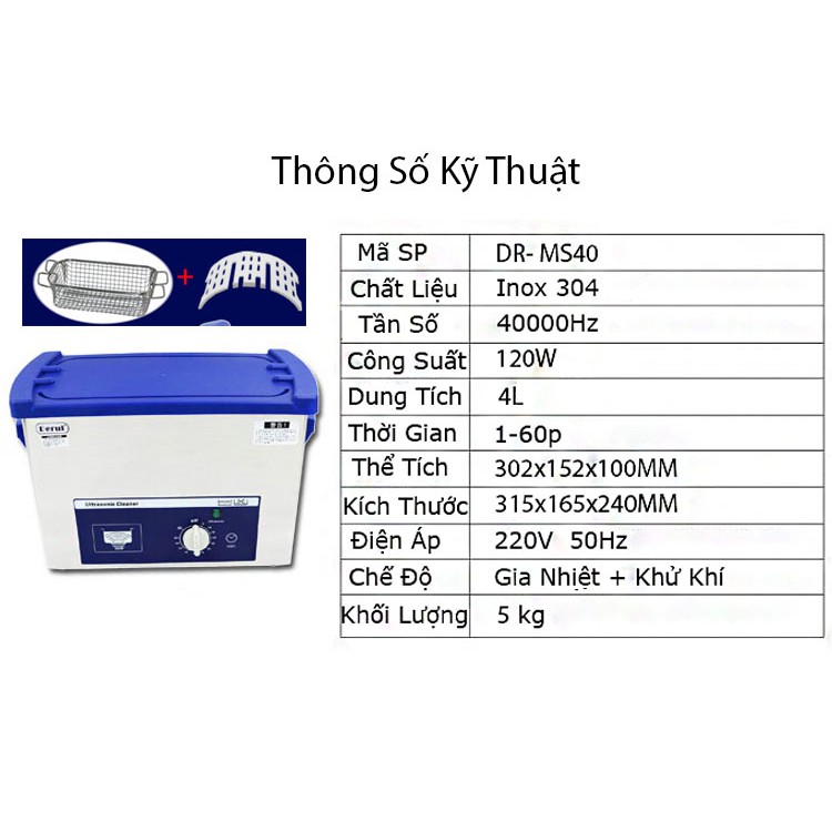 Máy Rung Rửa Sóng Siêu Âm Dung Tích 4 Lít, Máy Rung Siêu Âm Khử Khí Gia Nhiệt, Máy Rửa Vòng Bi, Trang Sức, Linh Kiện