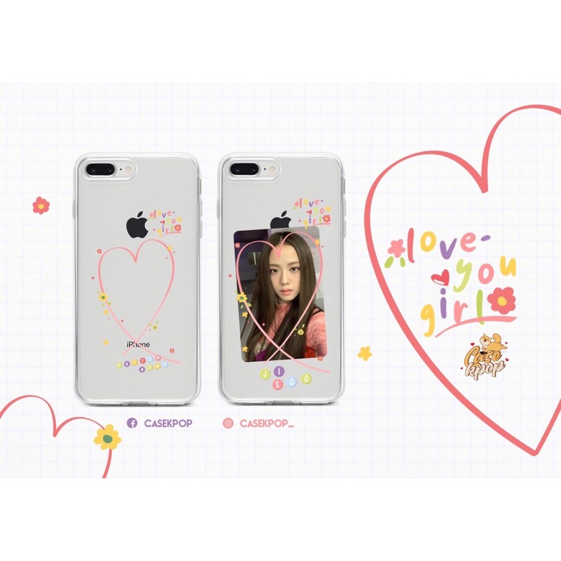 Ốp lưng silicon trong iPhone thiết kế love you case - thay tên bias theo yêu cầu