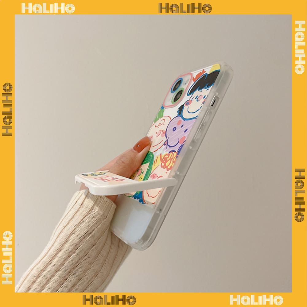 iPhone Case with Invisible Folding Stand Silicone Soft Case Airbag Shockproof Protection Camera Cartoon Cute Compatible For iPhone 11 Pro Max 13 Pro Max 12 Pro Max 7Plus xr XS Max