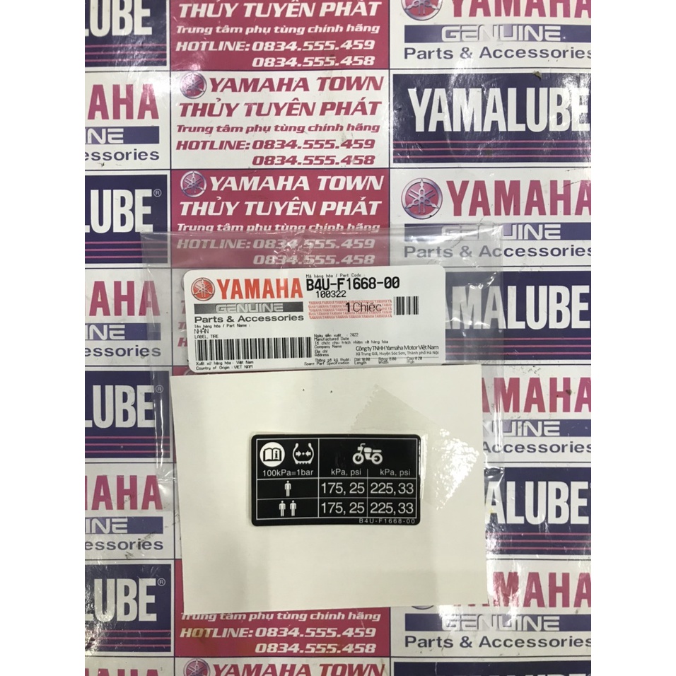 Nhãn dán BU4 yếm ổ khóa  zin chính hãng yamaha