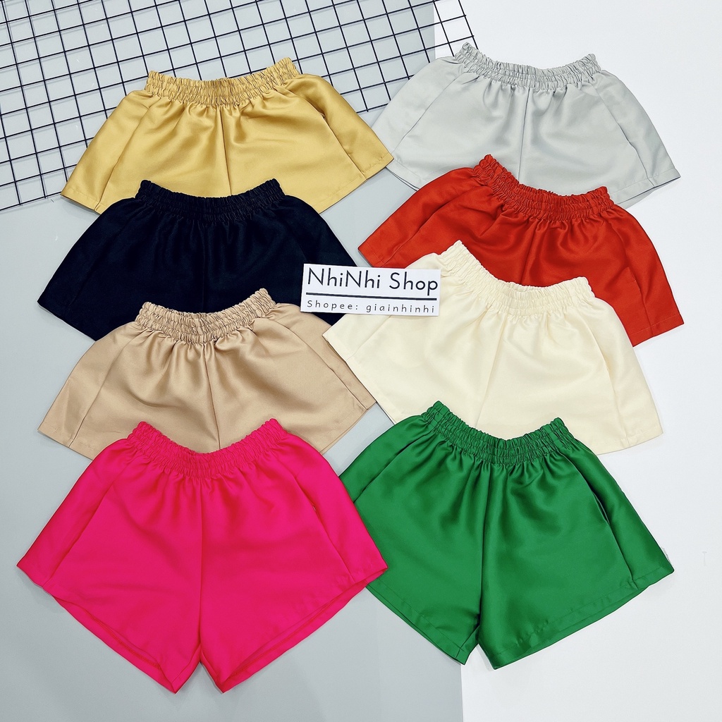 Quần short phồng tacta 2 túi, Quần đùi nữ cạp chun CS675 - NhiNhi Shop