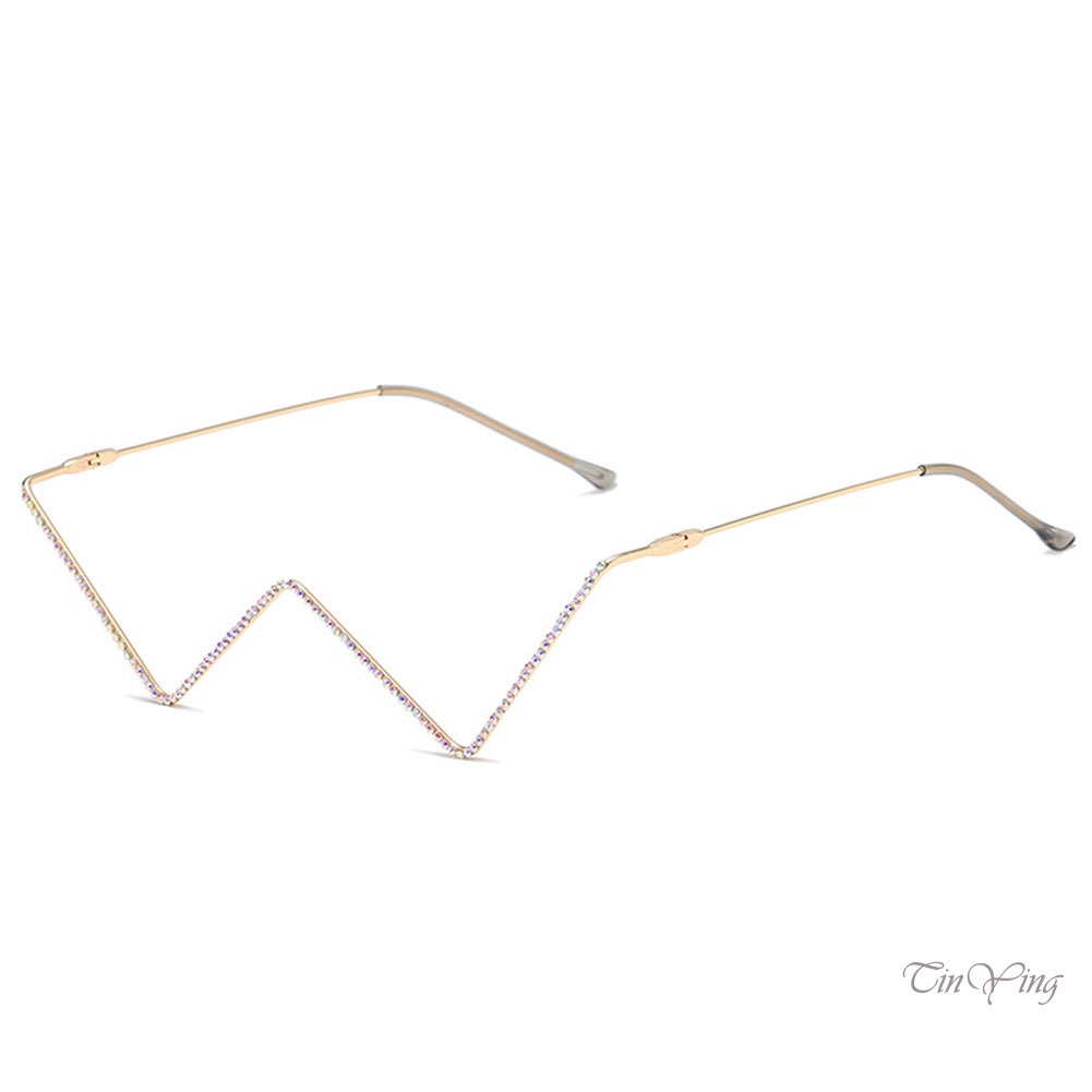 GETNOIVAS Mắt Kính Không Gọng Hình Tam Giác Đính Đá Thời Trang