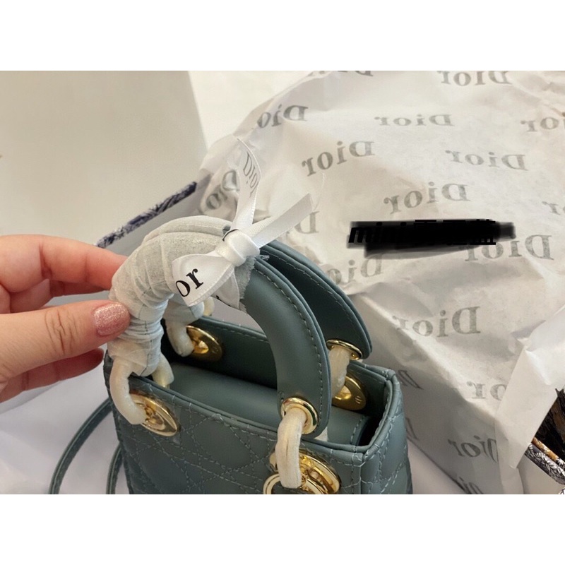 Túi xách diỏr mini lady 3 ô sz 12 chất da thật