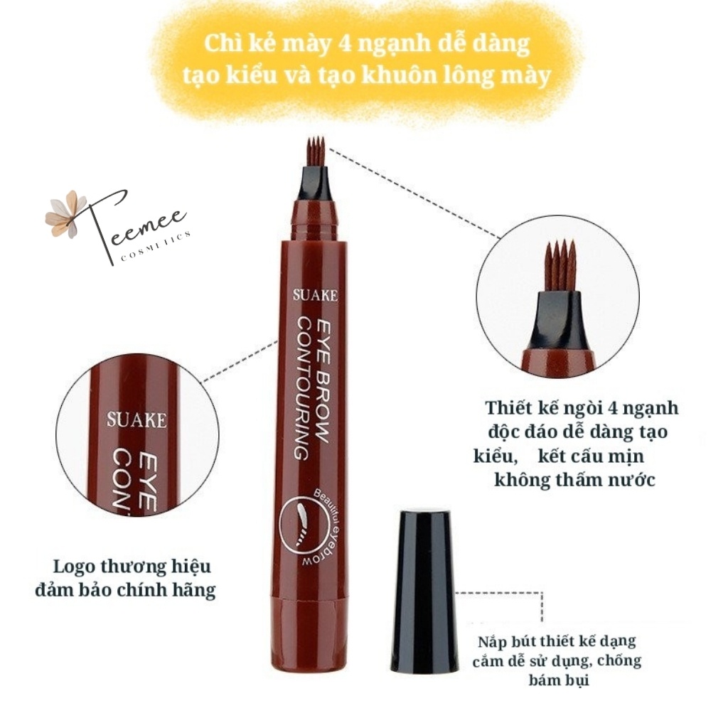 Chì kẻ mày, kẻ chân mày Suake gẩy sợi 4 ngòi nét mảnh lâu trôi, sắc nét tự nhiên, bền màu không thấm nước | BigBuy360 - bigbuy360.vn