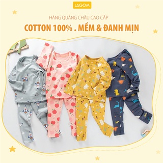 Đồ bộ bé gái, bé trai tay dài cotton | bộ ngủ thu đông cho bé