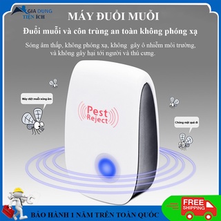 Thiết bị đuổi muỗi côn trùng, Máy đuổi muỗi công trùng phát sóng siêu âm đuổi gián muỗi côn trùng. Bảo hành 6 tháng.