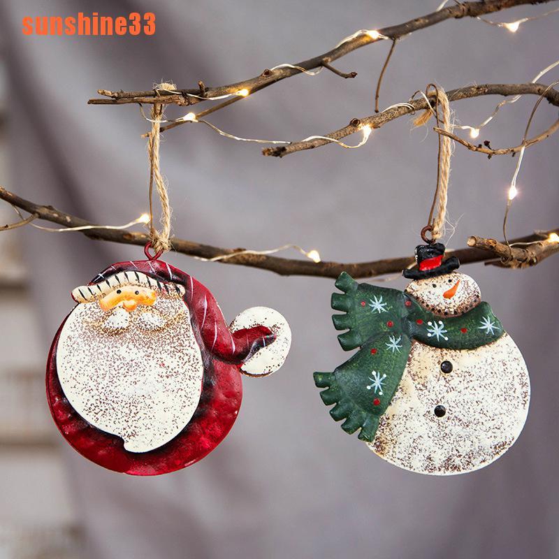 Phụ Kiện Treo Trang Trí Giáng Sinh Hình Người Tuyết / Ông Già Noel Bằng Sắt