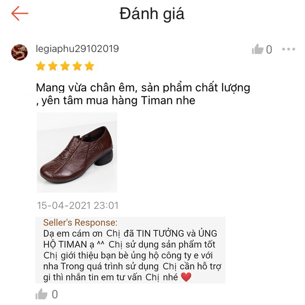 Giày nữ da thật 5cm TIMAN ZD82 chắc chắn nhẹ nhàng tôn dáng bảo hành 1 năm