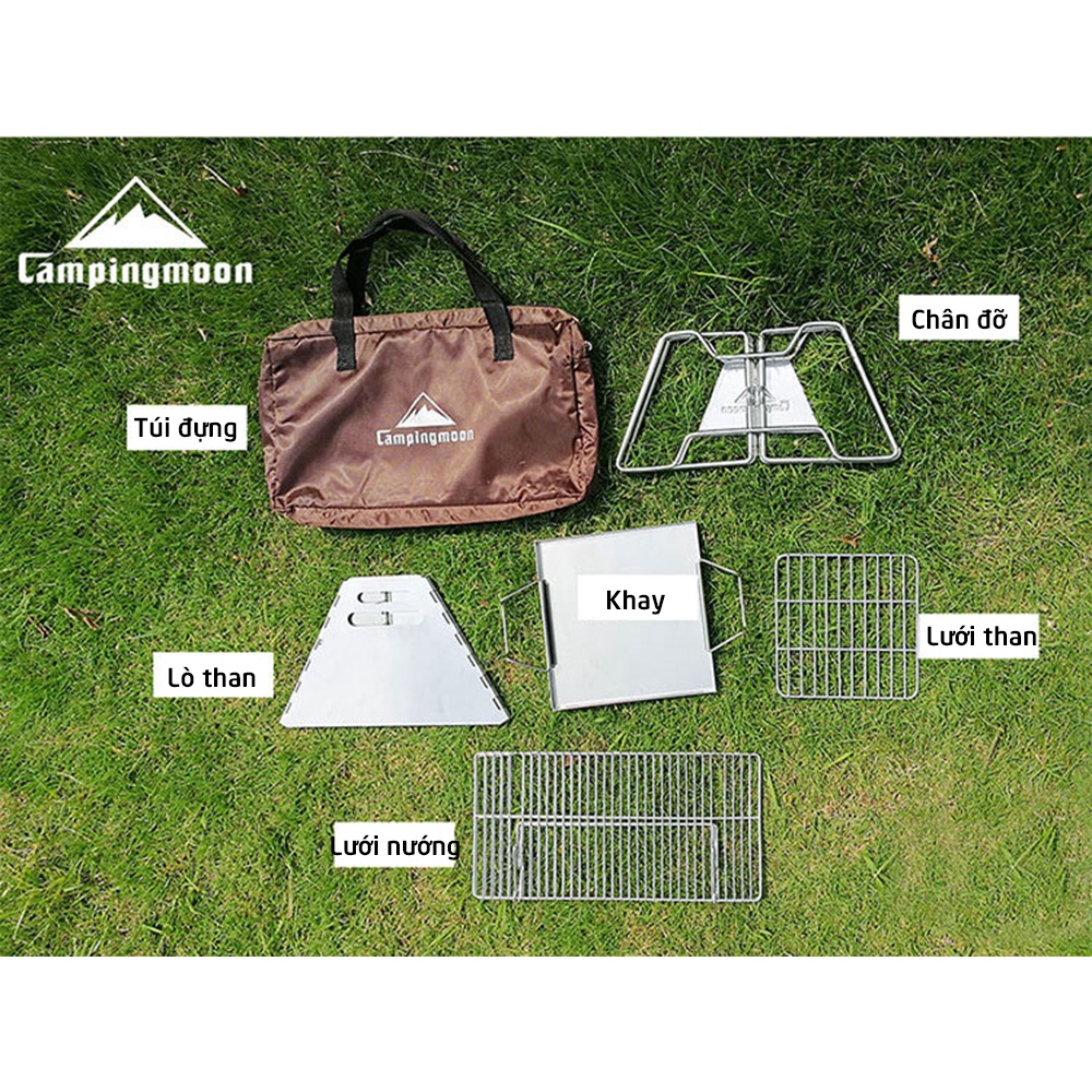 Bếp nướng than CampingMon MT-2 bếp nướng than hoa du lịch, dã ngoại, cắm trại, picnic có túi đựng gọn gàng