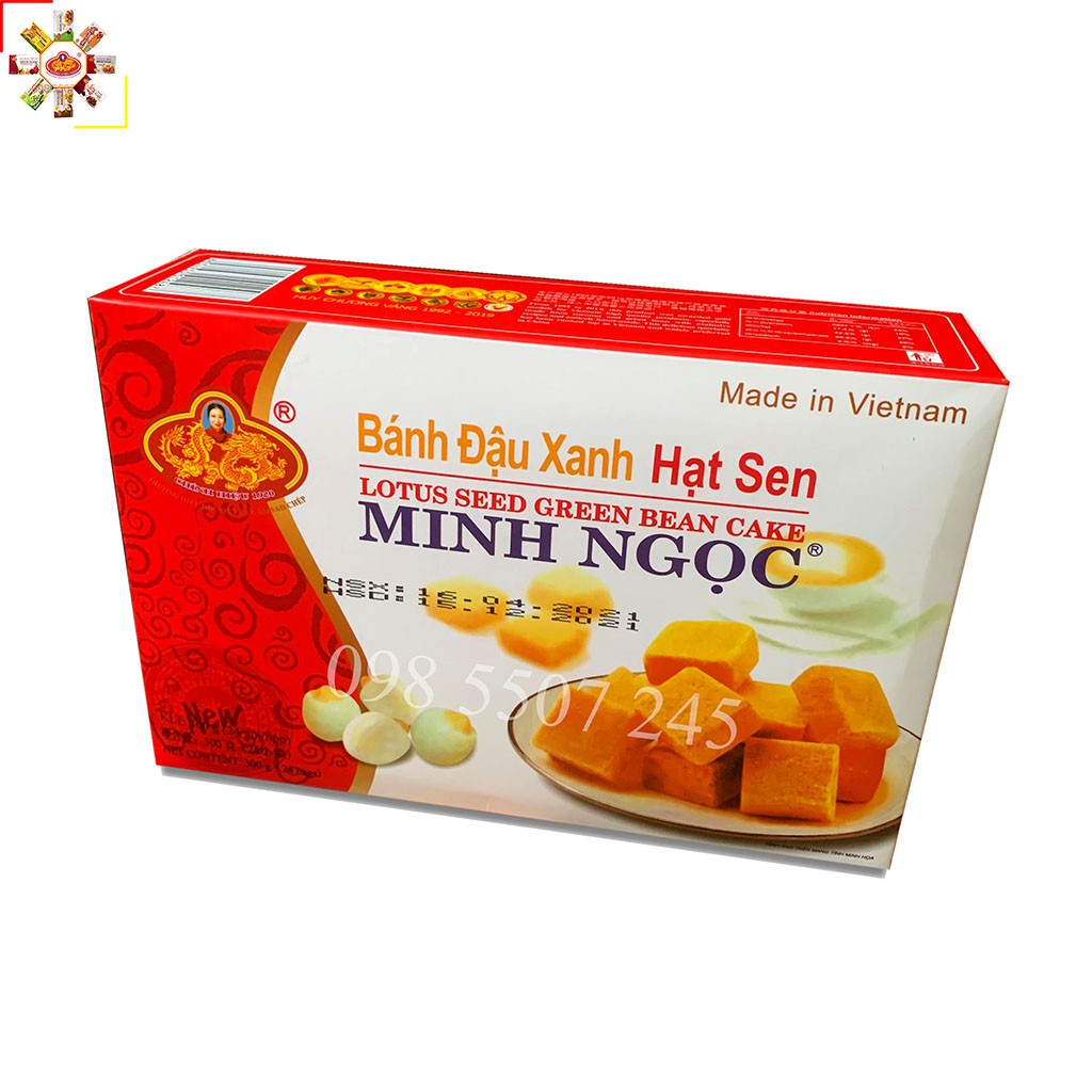 Bánh đậu xanh hạt sen rồng vàng Minh Ngọc A35 300g - Đặc sản Hải Dương