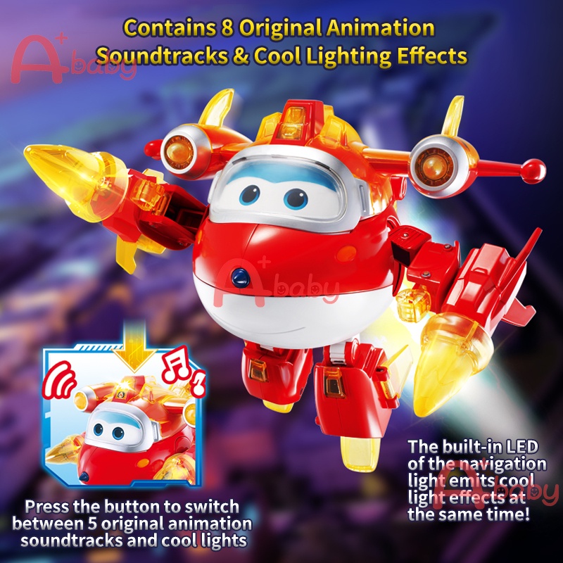 Super Wings Đồ Chơi Mô Hình Robot Biến Hình Có Âm Thanh Và Ánh Sáng Chính Hãng Làm Quà Tặng Sinh Nhật