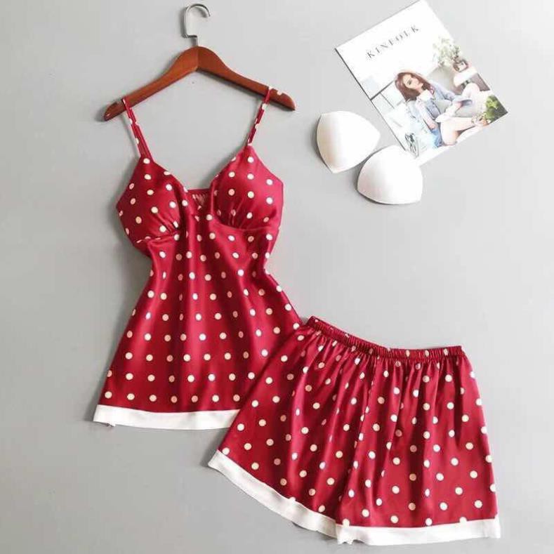 Bộ đồ ngủ đùi chấm bi mẫu 2