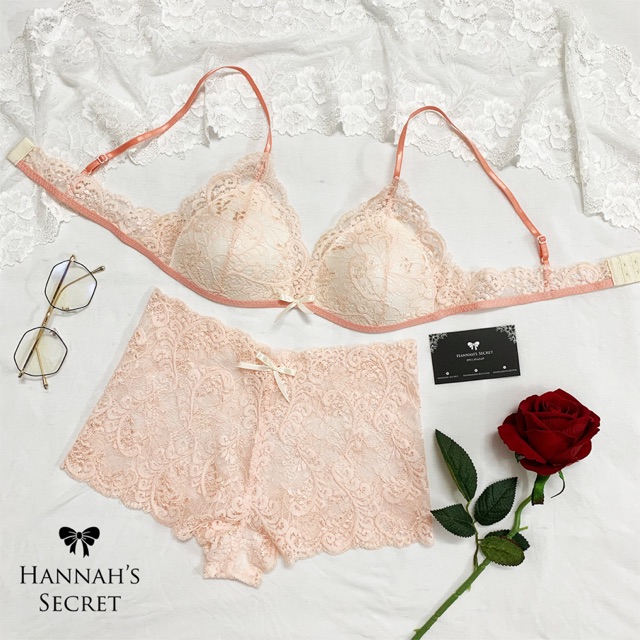 [ Ảnh thật ] Bộ Bralette thiết kế basic ren