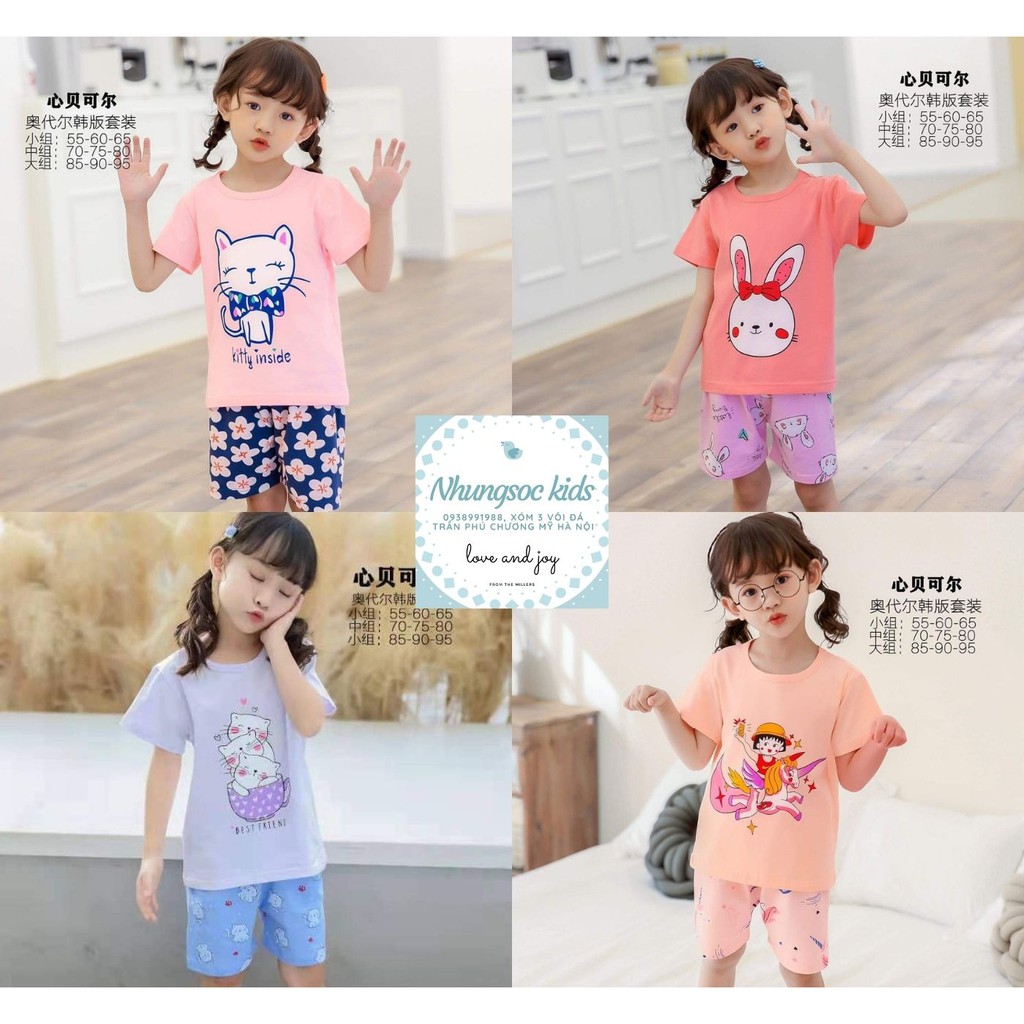 🌺8-15kg🌺 Bộ cotton Quảng Châu xuất hàn cực xinh, đủ size nhí - trung - đại. CHỌN MÀU. BẢNG MÀU 1