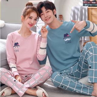 [ Hàng có sẵn ] Đồ đôi nam nữ dài tay - Đồ mặc nhà hàn quốc dài tay siêu rẻ mã XHD01
