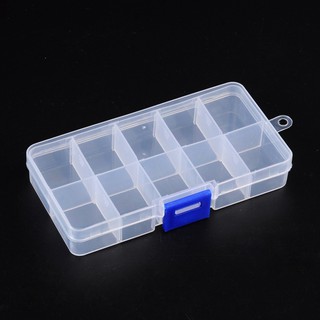 Ready Stock 1 Set Rectangle Clear Transparent 10 Compartments Grid Case Organizer Container Storage Display Package Box 7x13x2.3cm for Jewelry Beads Small Itmes Findings