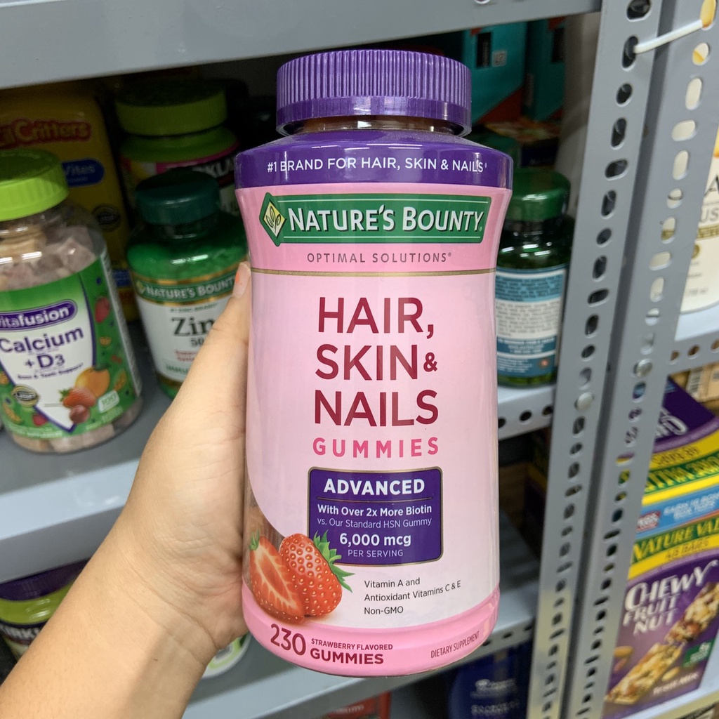 Kẹo dẻo đẹp da móng tóc date 8/2024 Nature's Bounty Hair Skin Nails Gummies - EDS Hàng Mỹ