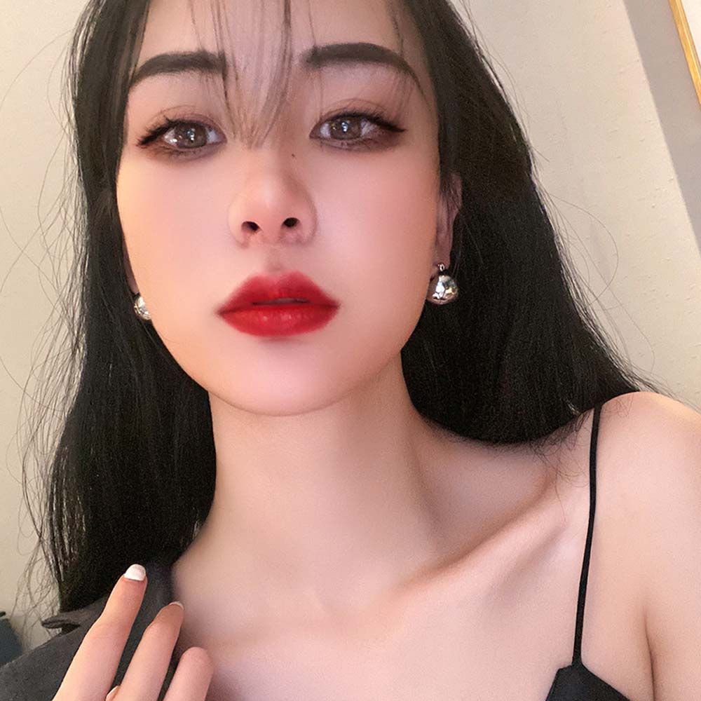 Đôi khuyên tai dạng chữ U kiểu dáng hạt tròn nhiều màu sắc tùy chọn thời trang dành cho nữ