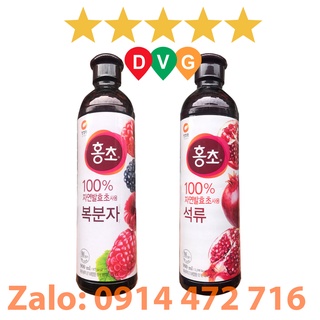 Nước Uống (Giấm Uống) Hongcho Hàn Quốc Vị Mâm Xôi/ Vị Lựu Daesang 900ml