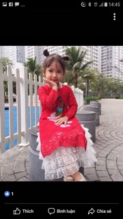 Váy len công đỏ
