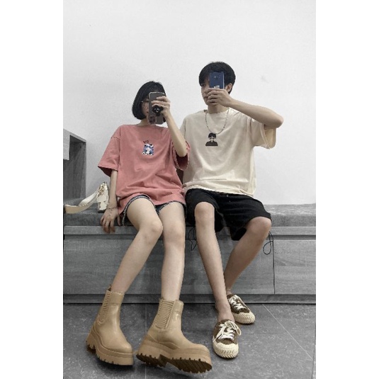 (Có clip) - Áo thun tay lỡ 100% cotton cao cấp áo cặp freeship unisex ulzzang, bigsize - ẢNH THẬT