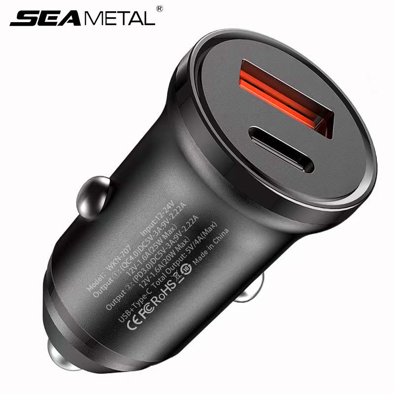 Tẩu Sạc Nhanh QC4.0 45W USB + Type C PD25W Cho Xe Hơi