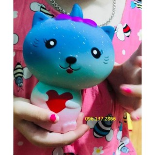 Squishy Mèo xanh Galaxy to 13cm