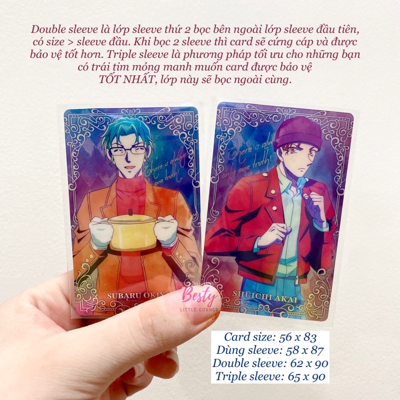 Sleeve bọc card bo góc - Sleeve đựng thẻ túi bảo vệ card Kpop Anime loại dày chống df
