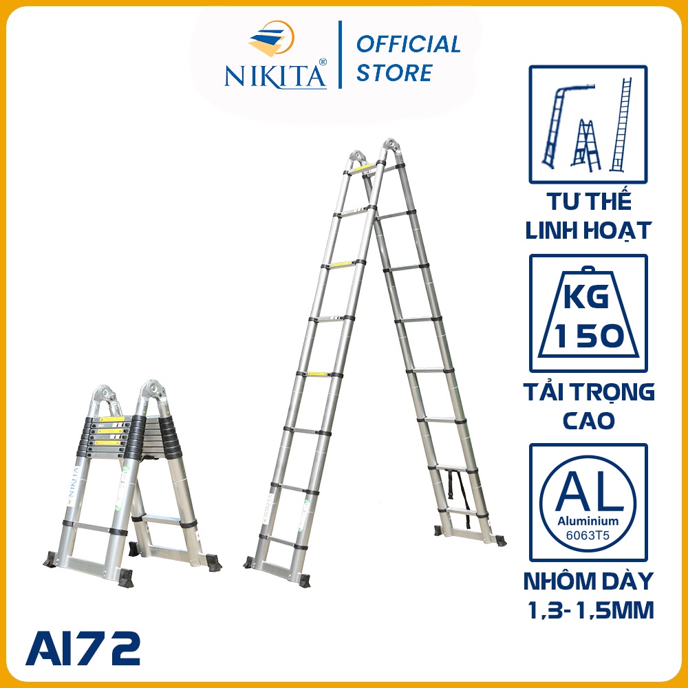 Thang nhôm rút chữ A NIKITA AI72 ( 3.6m x 3.6m )