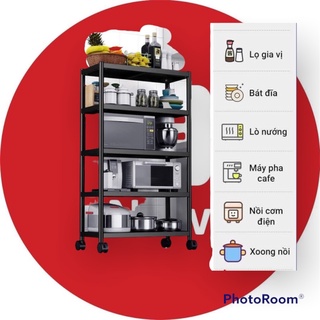 Kệ lò vi sóng 3,4,5 tầng Sơn Đen Đa Năng 2021 Kệ Inox nhà bếp